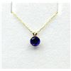Image 1 : 10KT YELLOW GOLD NATURAL AMETHYST (0.96CT) PENDANT WITH GOLD PLATED STERLING SILVER CHAIN, W/A $550.