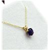 Image 2 : 10KT YELLOW GOLD NATURAL AMETHYST (0.96CT) PENDANT WITH GOLD PLATED STERLING SILVER CHAIN, W/A $550.