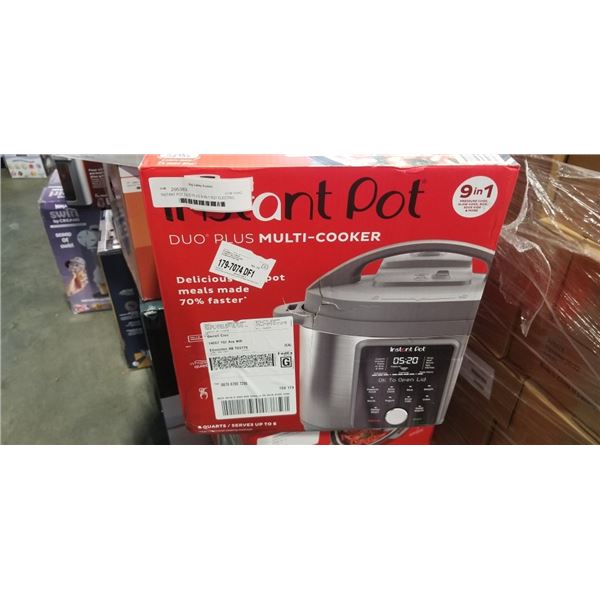 BRAND NEW UNUSED INSTANT POT DUO PLUS 9-IN-1 6QT ELECTRIC PRESSURE COOKER - TESTED WORKING, RETAIL $
