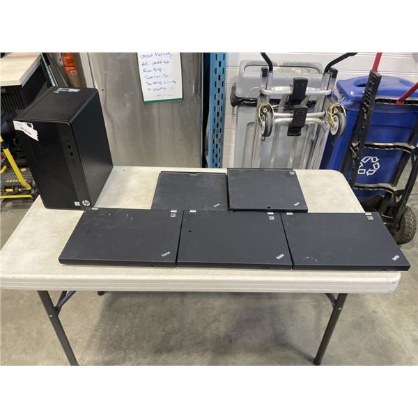 5 LAPTOPS AND 1 CPU FOR PARTS