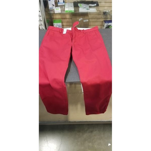 LEVI STRAUSS AND CO RED PANTS. SIZE 36W, 32L