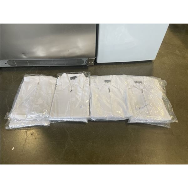 12 NEW WHITE LONG SLEEVE SHIRTS - 6 LARGE, 6 MEDIUM