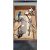 Image 2 : 2 TRAYS OF ANTIQUE COLLECTIBLES INCLUDING PAPOER WORKS, ART GLASS AND MORE
