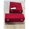 Image 1 : 2 RED VELVET JEWELLERY CASES W/ CONTENTS