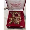 Image 3 : 2 RED VELVET JEWELLERY CASES W/ CONTENTS