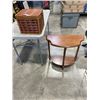 Image 1 : ANTIQUE D TABLE AND WOODEN BASKET