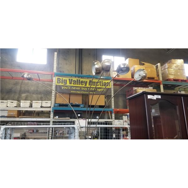 MID CENTURY CHROME 5 LIGHT FLOOR LAMP