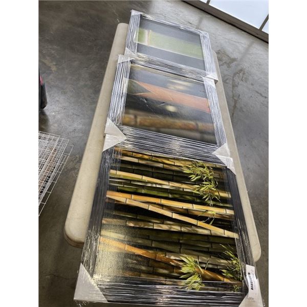 SET OF 3 FRAMED BAMBOO PRINTS