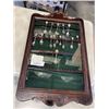 Image 1 : ANTIQUE COLLECTOR SPOONS IN WOODEN DISPLAY CASE