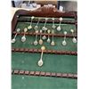 Image 2 : ANTIQUE COLLECTOR SPOONS IN WOODEN DISPLAY CASE