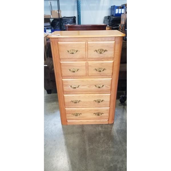 OAK 5 DRAWER HIGHBOY DRESSER