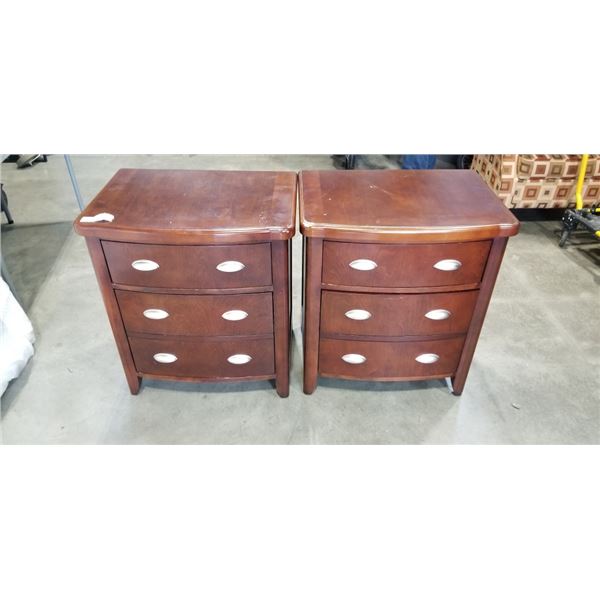PAIR OF 3 DRAWER NIGHTSTANDS