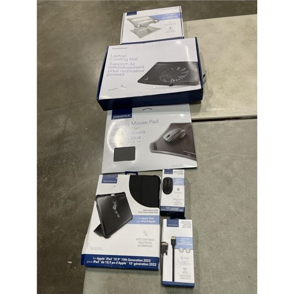 INSIGNIA LAPTOP COOLING MAP AND GAMING MOUSEPAD AND ERGONOMIC LAPTOP STAND AND UNIVERSAL FLEXVIEW FO