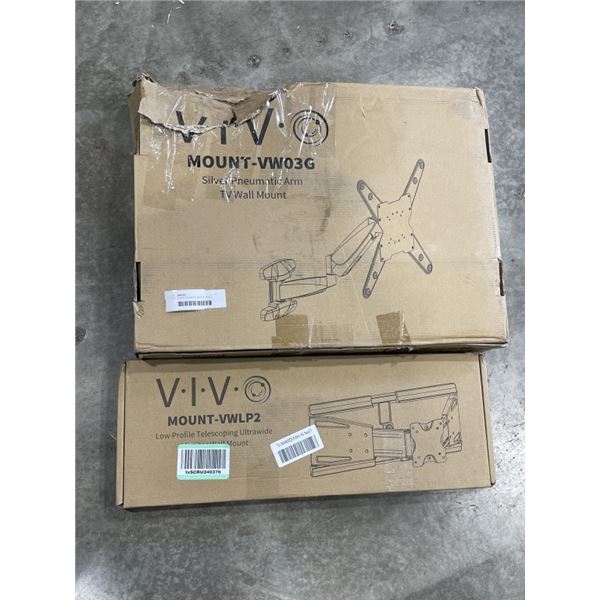 VIVO SILVER PNEMATIC ARM TV WALL  MOUNT AND VIVO LOW PROFILE ULTRAWIDE MONITOR TV WALL MOUNT