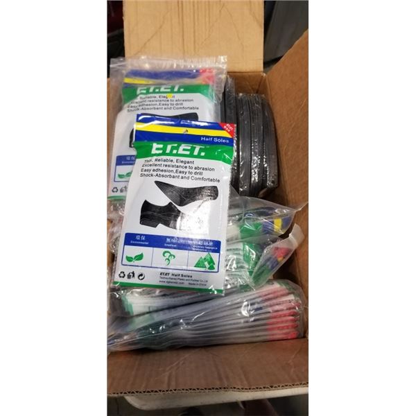 LARGE LOT OF NEW RUBBER SOLES, ASSORTED SIZE