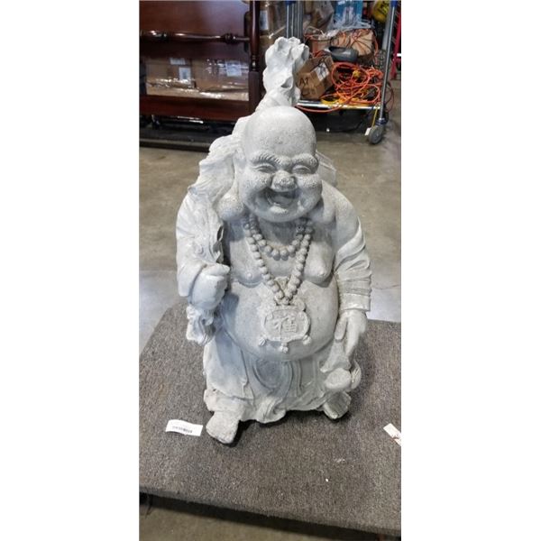 CONCRETE BUDHA FIGURE, 30 INCH TALL, APPROX 200 LBS