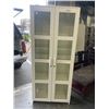 Image 1 : WHITE IKEA GLASS DOOR CABINET - UNLOCKED BUT NO KEY