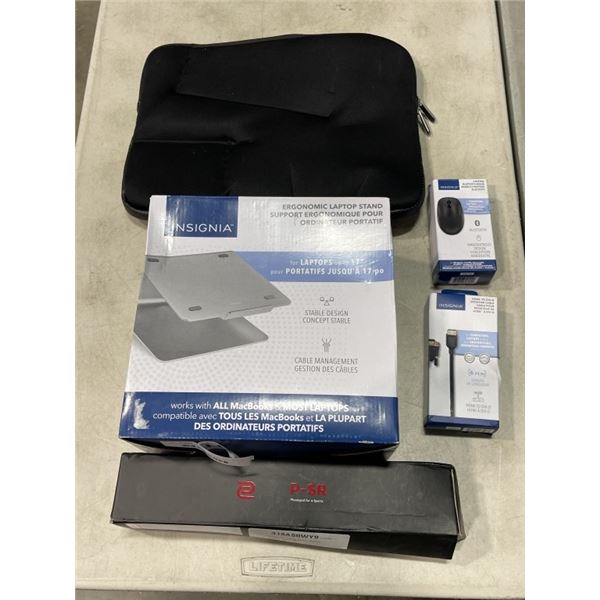ERGONOMIC LAPTOP STAND AND 15" LAPTOP SLEEVE AND MOUSE PAD AND HDMI TO DVI-D MONITOR CABLE AND 3 BUT