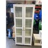 Image 1 : WHITE IKEA GLASS DOOR CABINET W/ KEY