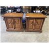 Image 1 : 2 VINTAGE 2 DOOR END TABLES W/ INSIDE DRAWER