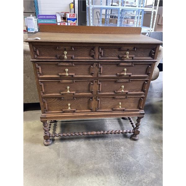 ANTIQUE 8 DRAWER DRESSER