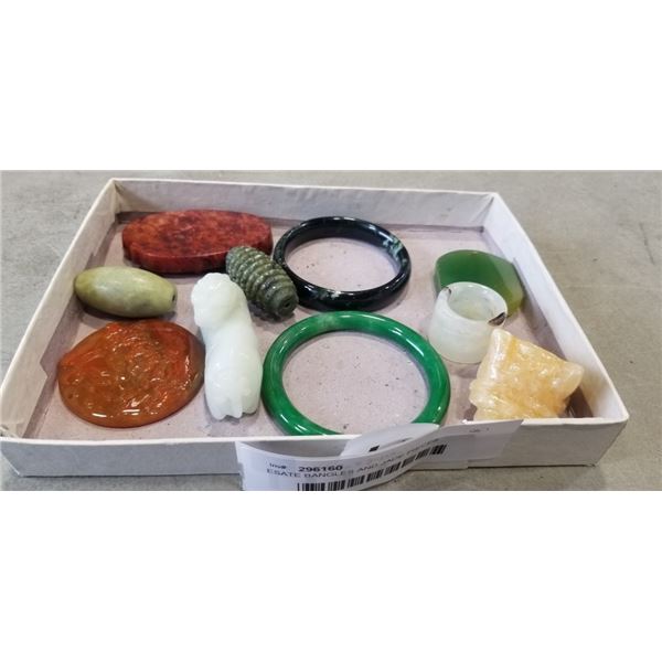 ESATE BANGLES AND JADE PIECES