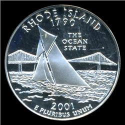 2001S US RI Silver Quarter Graded PCGS PR69 DCAM (COI-5438)