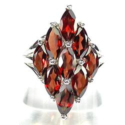 37.75ct Deluxe AAA Orange Mozambique Garnet Sterling Ring (JEW-1557)