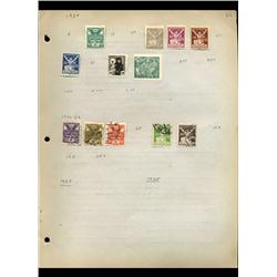 1920 Czechoslovakia Hand Made Stamp Collection Album Page  12 Pieces (STM-0076)