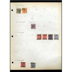 1916 Wurttemberg Hand Made Stamp Collection Album Page  9 Pieces (STM-0114)