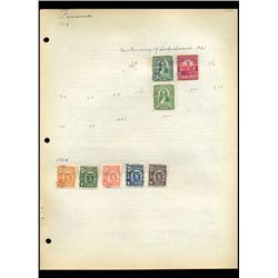 1916 Panama Hand Made Stamp Collection Album Page  8 Pieces (STM-0134)