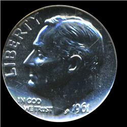 1961 Roosevelt Dime Graded ICG PR70 (COI-6396)