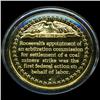 Image 2 : .75oz Franklin Mint PR70 DCAM 24k plated Sterling Silver Round History of the American Presidency T.