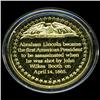 Image 2 : .75oz Franklin Mint PR70 DCAM 24k plated Sterling Silver Round History of the American Presidency A.