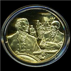.75oz Franklin Mint PR70 DCAM 24k plated Sterling Silver Round History of the American Presidency J.