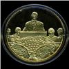 Image 1 : .75oz Franklin Mint PR70 DCAM 24k plated Sterling Silver Round History of the American Presidency F.