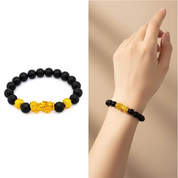 Mani Mandra Obsidian Wealth 10mm Bead Bracelet w/
