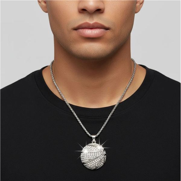 Composite & Co. 22" Necklace w/ Basketball Pendant