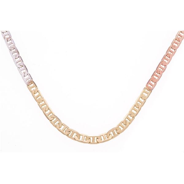 18kt BGO Flat Tri Colour GUCCI Link Necklace 18"