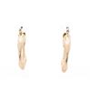 Image 2 : 18kt Oro Laminado Flat Design Hoop Style Earrings