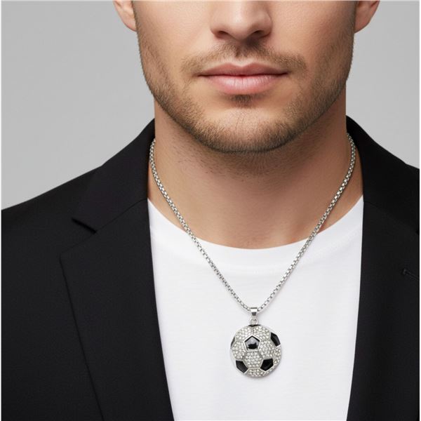 Composite & Co. 22" Necklace w/ Soccer Ball Pendan