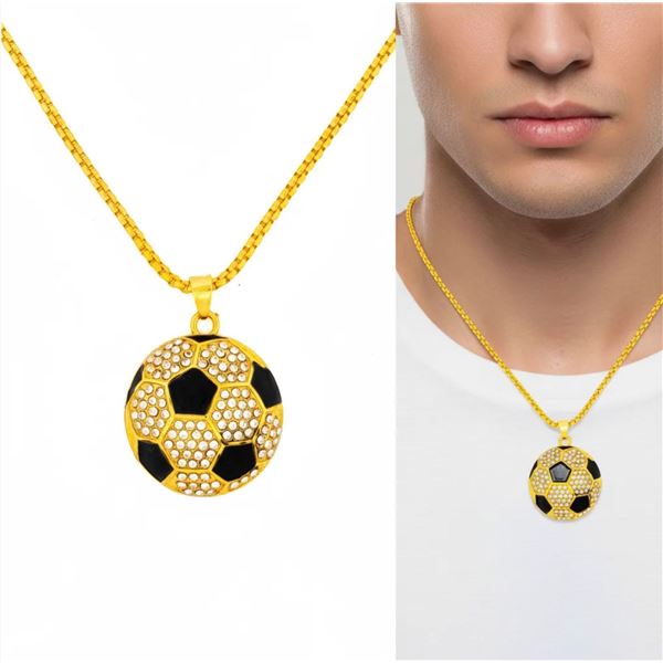 Luxurious 24kt G.P. Necklace w/Soccer Ball Pendant