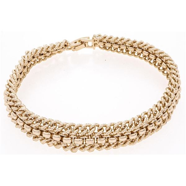 18kt BGO Weave Design Bracelet (8.5") Unisex