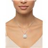 Image 1 : Silver Composite Box Link Chain w/Geometric Pendan