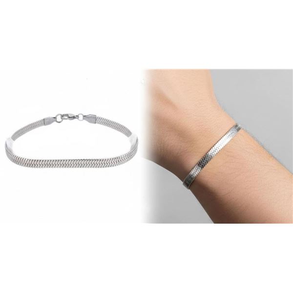 Silver Herring Bone Style Bracelet