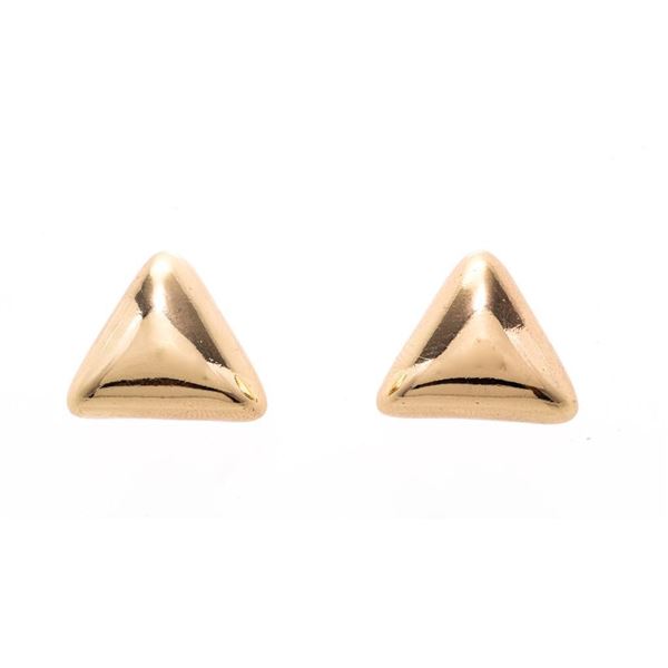 18kt Oro Laminado Triangle Shape Puffy Earrings St