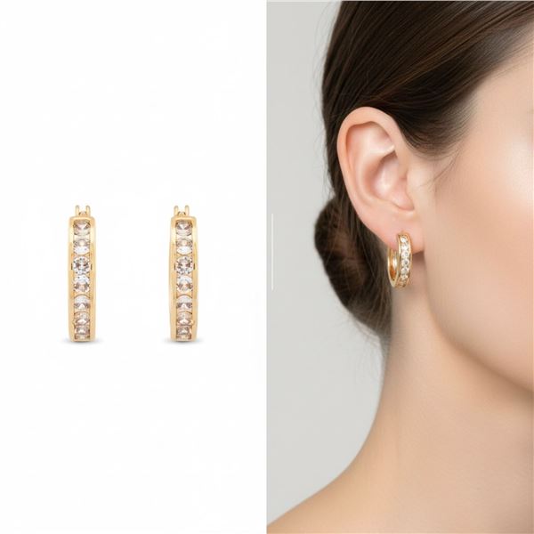 18kt Gold Layered Oro Laminado Hoop Earrings 9 Cha
