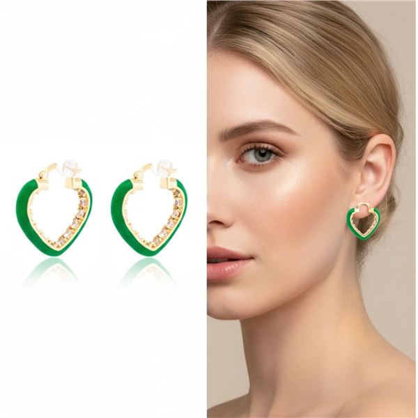 18kt Gold-Overlay Oro Laminado Heart-Shaped Earrin