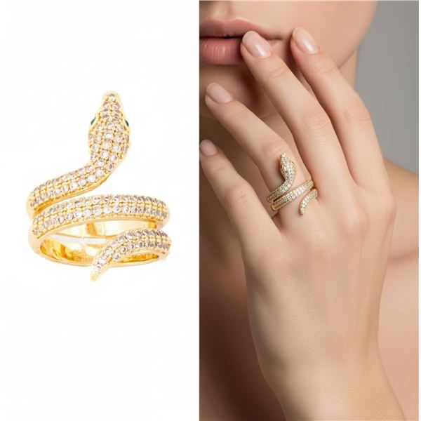 Lingna 18kt Oro laminado Snake Style Ring Micro Be