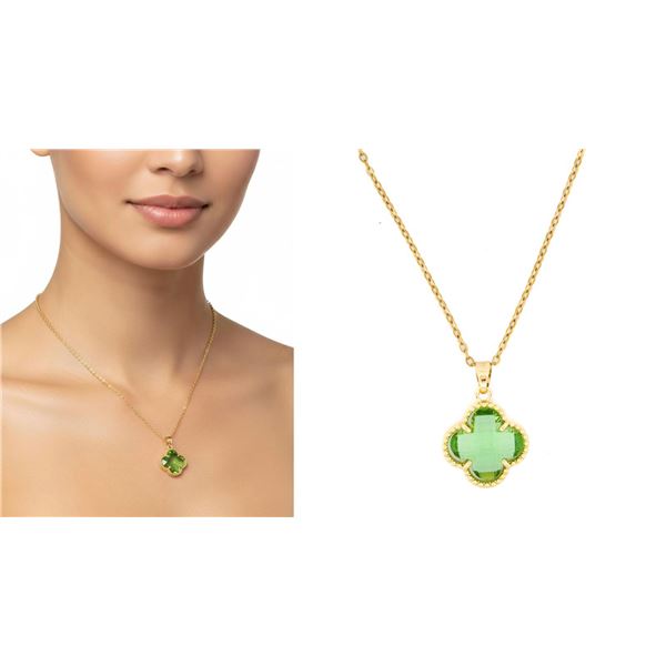 18kt LuxuriousG.P./Stainless Steel Necklace/4 Leaf